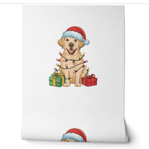 Xmas Lighting Santa Hat Labrador Retriever Dog Chr Wallpaper