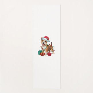 Xmas Lighting Santa Hat Lakeland Terrier Dog Chris Yoga Mat