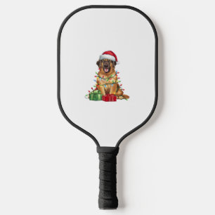 Xmas Lighting Santa Hat Leonberger Dog Christmas Pickleball Paddle