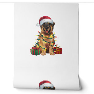 Xmas Lighting Santa Hat Leonberger Dog Christmas _ Wallpaper