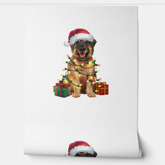 Xmas Lighting Santa Hat Leonberger Dog Christmas _ Wallpaper