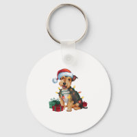 Xmas Lighting Santa Hat Patterdale Terrier Dog Chr
