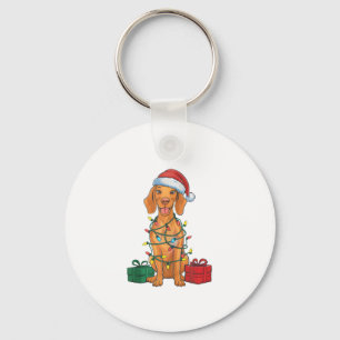 Xmas Lighting Santa Hat Pomeranian Dog Christmas  Key Ring