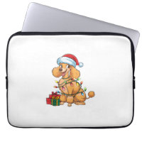 Xmas Lighting Santa Hat Poodle Dog Christmas _1