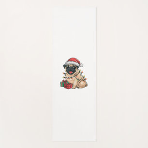 Xmas Lighting Santa Hat Pug Dogs Christmas _2 Yoga Mat