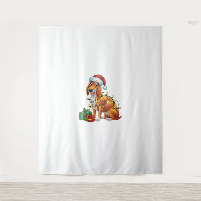 Xmas Lighting Santa Hat Scottish Deerhound Dog Chr Tapestry (Front)