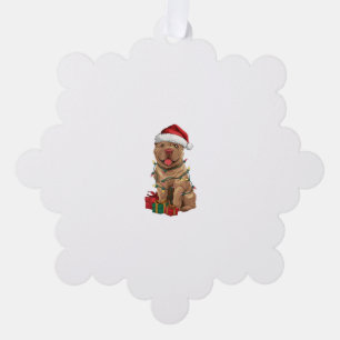 Xmas Lighting Santa Hat Shar Pei Dog Christmas _1 Tree Decoration Card