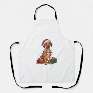 Xmas Lighting Santa Hat Thai Ridgeback Dog Christm Apron