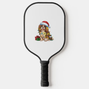 Xmas Lighting Santa Hat Tibetan Spaniel Dog Christ Pickleball Paddle