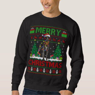 Xmas Lighting Santa Hat Ugly Irish Wolfhound Chris Sweatshirt