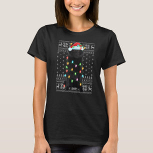 Xmas Lighting Santa Hat Ugly Schipperke Christmas T-Shirt