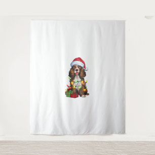 Xmas Lighting Santa Hat Welsh Springer Spaniel Dog Tapestry