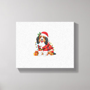 Xmas Lighting Santa Havanese Dog Christmas Canvas Print