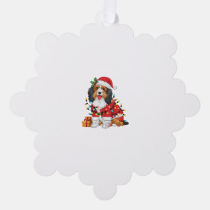 Xmas Lighting Santa Havanese Dog Christmas Tree Decoration Card