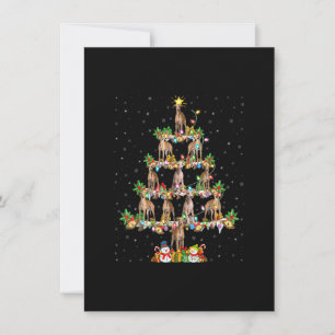 Xmas Lighting Santa Italian Greyhound Dog Christma Invitation