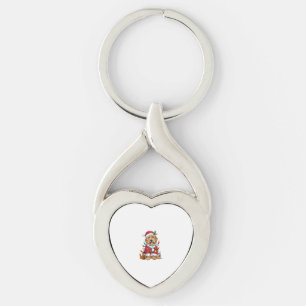 Xmas Lighting Santa Labradoodle Dog Christmas Key Ring
