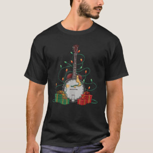 Xmas Lighting Santa Musical Banjo Christmas T-Shirt