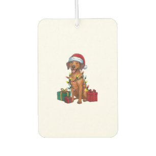 Xmas Lighting Santa Rhodesian Ridgeback Dog Christ Car Air Freshener