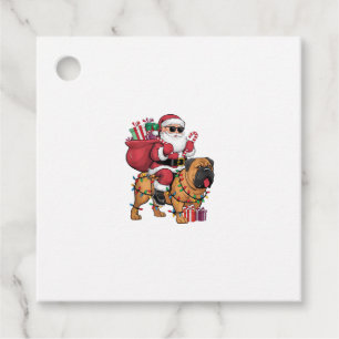 Xmas Lighting Santa Riding Bullmastiff Dog Christm Favour Tags