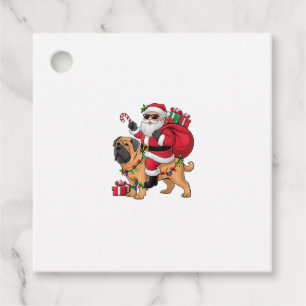 Xmas Lighting Santa Riding English Mastiff Dog Chr Favour Tags