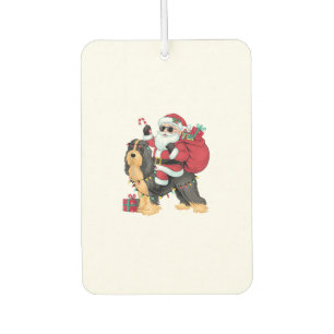 Xmas Lighting Santa Riding Havanese Dog Christmas Car Air Freshener