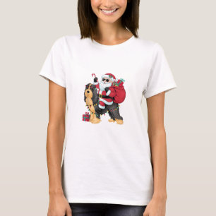 Xmas Lighting Santa Riding Havanese Dog Christmas T-Shirt