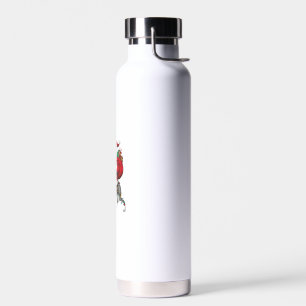 Xmas Lighting Santa Riding Italian Greyhound Dog C Water Bottle
