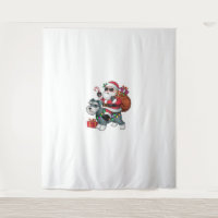 Xmas Lighting Santa Riding Miniature Schnauzer Dog