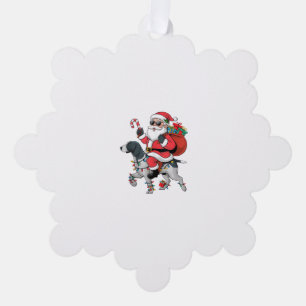 Xmas Lighting Santa Riding Pointing Dog Christmas  Tree Decoration Card