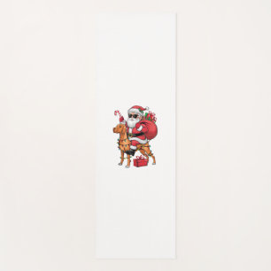Xmas Lighting Santa Riding Vizsla Dog Christmas Yoga Mat