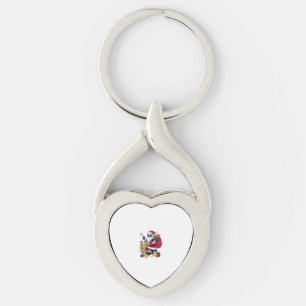 Xmas Lighting Santa Riding Yorkie Dog Christmas Key Ring