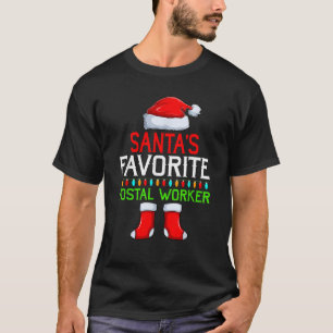 Xmas Lighting Santa s Favorite Postal Worker Funny T-Shirt