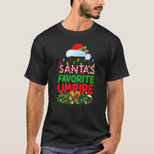 Xmas Lighting Santa S Favourite Umpire Christmas T-Shirt