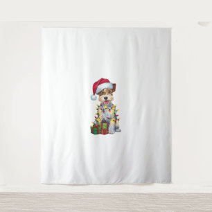 Xmas Lighting Santa Silky Terrier Dog Christmas _2 Tapestry