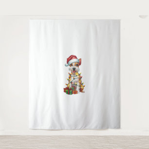 Xmas Lighting Santa Silky Terrier Dog Christmas Tapestry