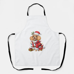 Xmas Lighting Santa Toy Poodle Dog Christmas  Apron