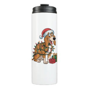 Xmas Lighting Santa Treeing Walker Coonhound Dog C Thermal Tumbler