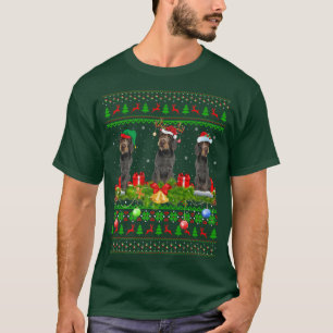 Xmas Lighting Santa Ugly German Wirehaired Pointer T-Shirt