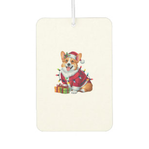 Xmas Lighting Santa Welsh Corgi Dog Christmas Car Air Freshener