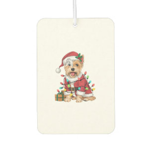 Xmas Lighting Santa Westie Dog Christmas Car Air Freshener