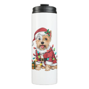 Xmas Lighting Santa Westie Dog Christmas Thermal Tumbler