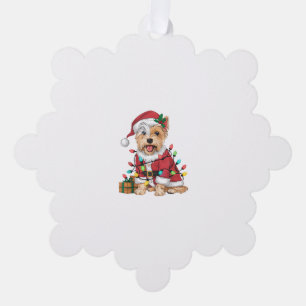 Xmas Lighting Santa Westie Dog Christmas Tree Decoration Card