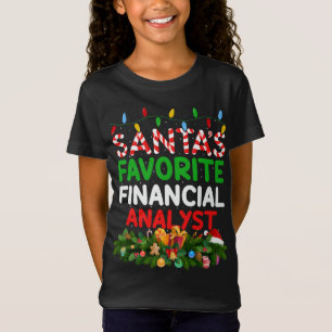 Xmas Lighting Santa's Favourite Financial Analyst T-Shirt