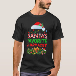 Xmas Lighting Santa's Favourite Pharmacist Christm T-Shirt