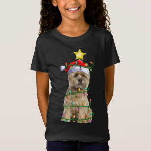 Xmas Lighting Tree Matching Santa Cairn Terrier Ch T-Shirt