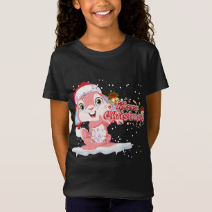 Xmas Lighting Tree Santa Hat Rabbit Bunny Christma T-Shirt