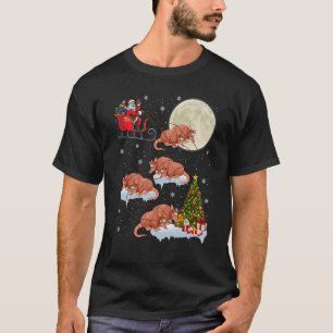 Xmas Lighting Tree Santa Riding Armadillo Christma T-Shirt