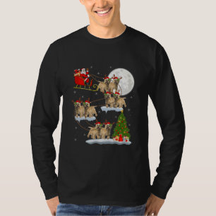 Xmas Lighting Tree Santa Riding Cairn Terrier T-Shirt