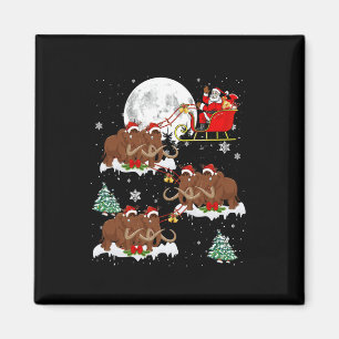 Xmas Lighting Tree Santa Riding Woolly Mammoth Chr Magnet