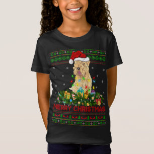 Xmas Lighting Tree Santa Ugly Wheaten Terrier Dog T-Shirt